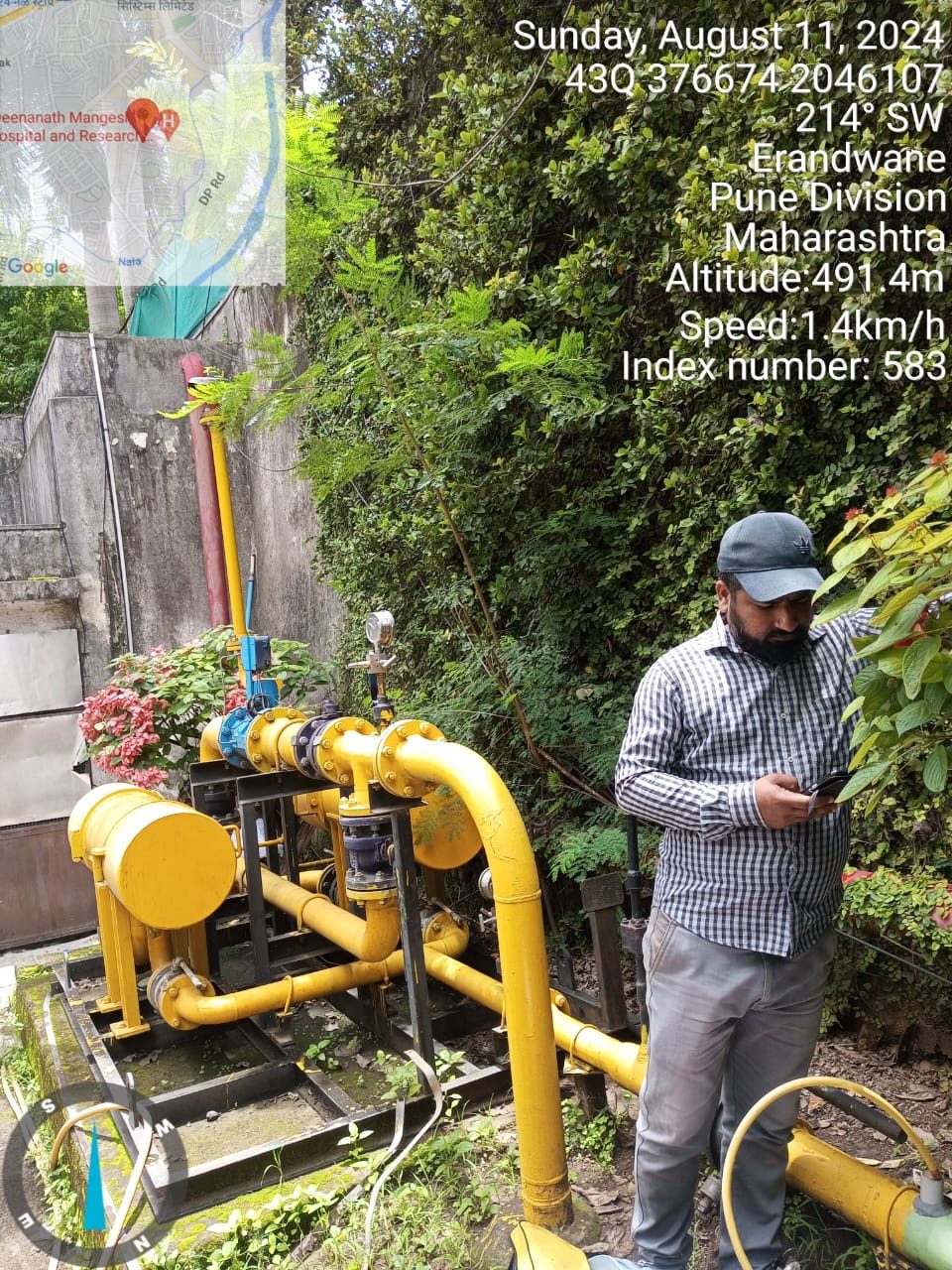 Surveyor recording a gas regulating station